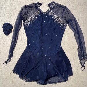 Brand new navy blue figure skating dress